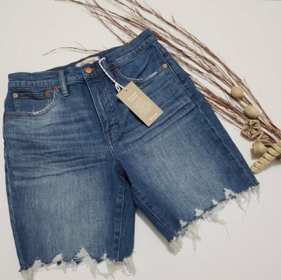 MADEWELL 24 high rise Denim Jean Bermuda Shorts - Picture 2 of 7